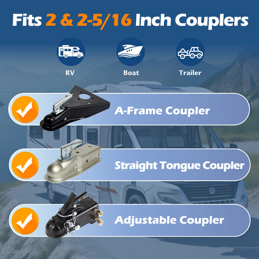 SaphRec Dual-size Trailer Lock, Fits both 2 and 2-5/16 Inch Coupler