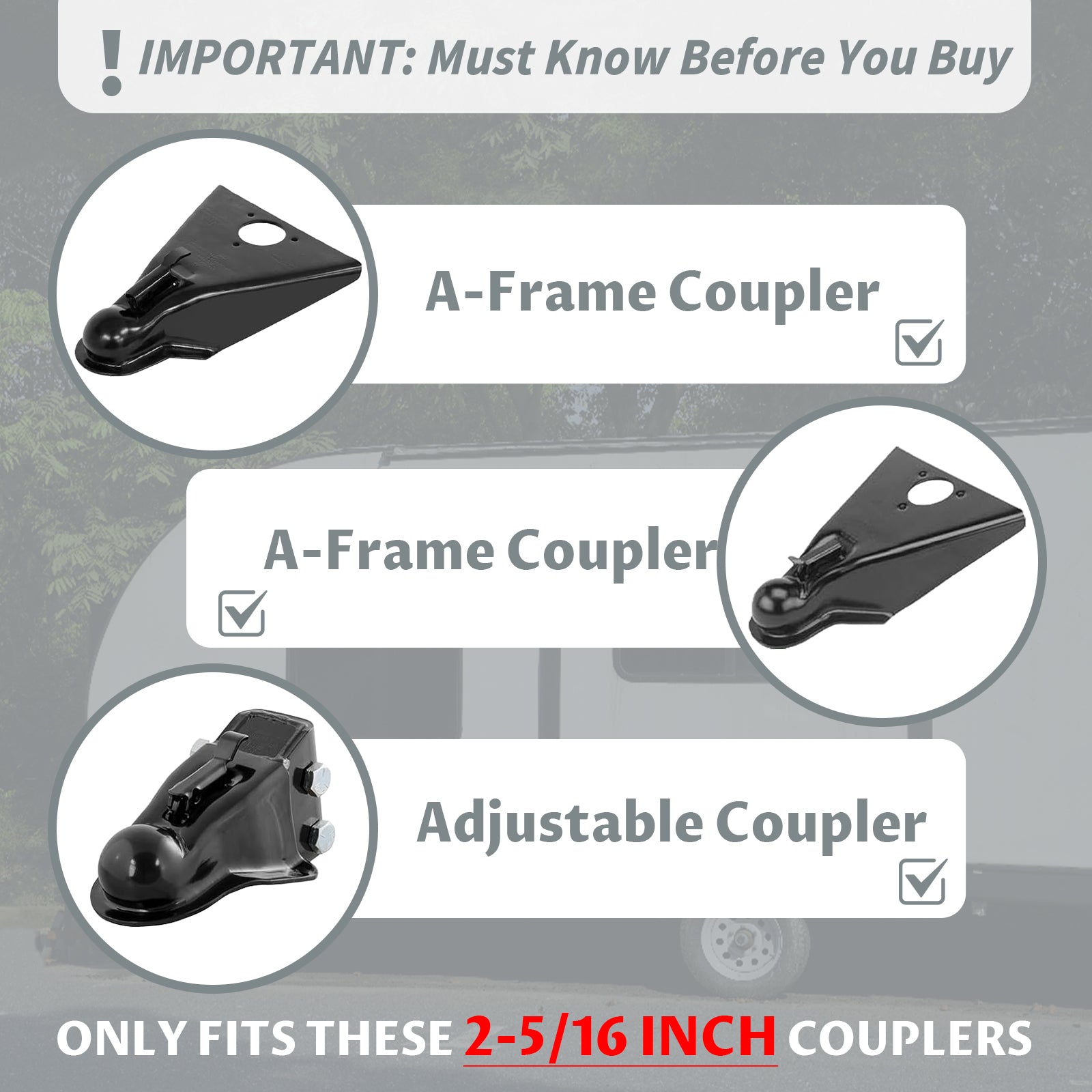 SaphRec 2-5/16 Inch Heavy Duty Anti-theft Trailer Lock — image 3