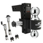 Adjustable Trailer Hitch (Fits 2-Inch Receiver) with 6-Inch Drop/Rise (12,500 LBS GTW) - Dual Ball (2" & 2-5/16") Weather Proof with Anti-Theft Locking Hitch Pins