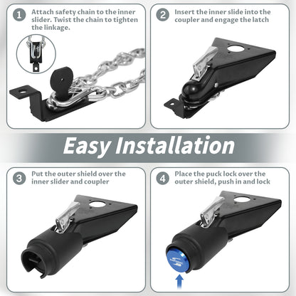 SaphRec 2 Inch Heavy Duty Anti-theft Trailer Lock