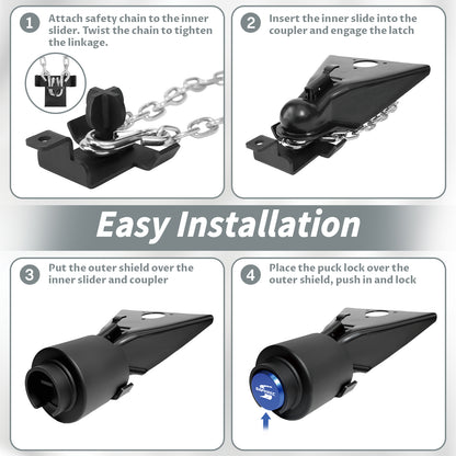 SaphRec 2-5/16 Inch Heavy Duty Anti-theft Trailer Lock