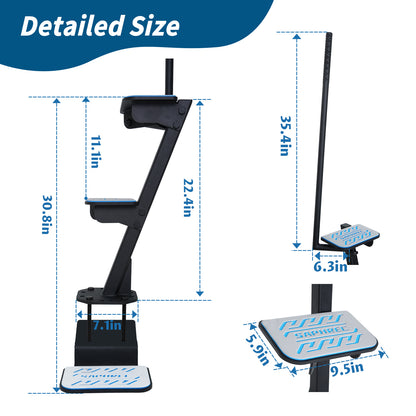 Boat Trailer Steps with Safety Handle, Heavy Duty Material 450 lbs Capacity, 3 Steps Model with EVA Anti-Slip Pad, Universal Fit and 3 Mounting Angle Options