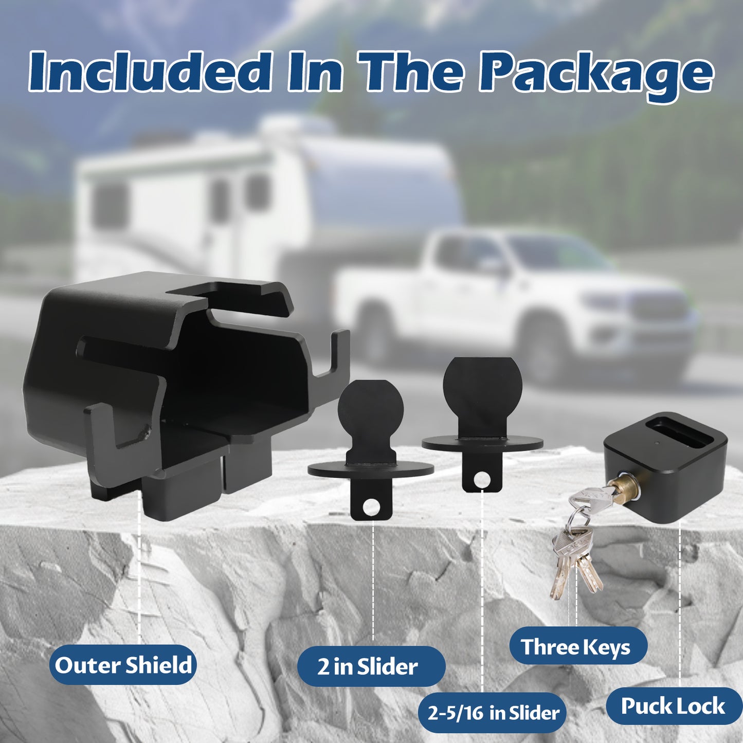 SaphRec Dual-size Trailer Lock, Fits both 2 and 2-5/16 Inch Coupler